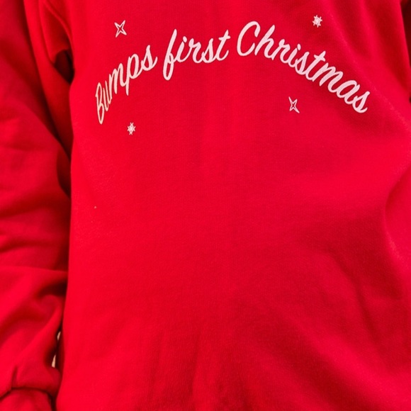 🎉 HP!🎉 Bumps first christmas ugly Christmas Sweater pregnancy announcement - Picture 3 of 5